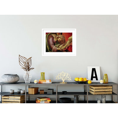 «The Lamentation of Christ», détail de Marie-Madeleine et les pieds du Christ par Sandro Botticelli - Reproduction giclée encadrée