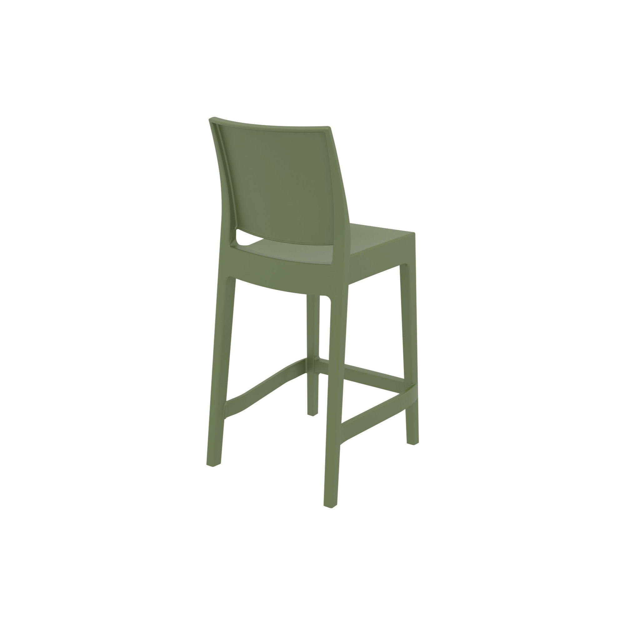 Adrienne Outdoor Bar Stool, 25.5", Olive Green