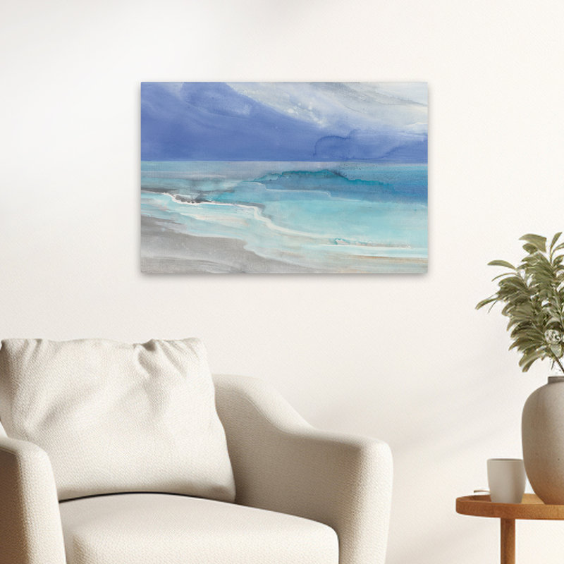 Grand View I, bleu, bleu, turquoise, plage, H 24 po x l 16 po