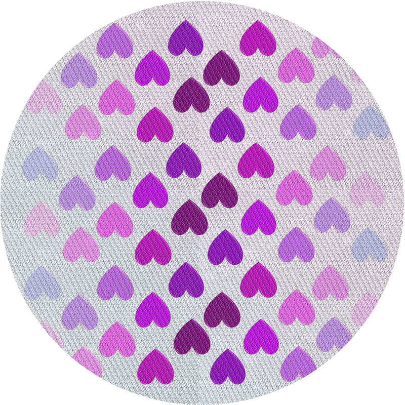 Tapis mauve/gris tissé à la machine, Rond 3 pi