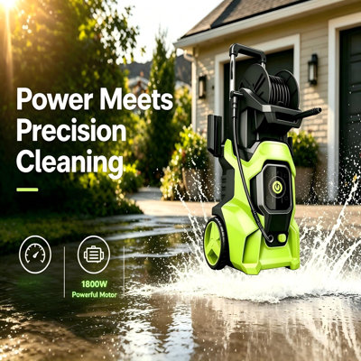 Laveuse à pression électrique 4500PSI 3.0GPM, écran tactile réglable à 15 niveaux, saleté, élimination de la saleté, nettoyage flexible, avec 4 buses de pulvérisation, réservoir de savon 500 ml, lance en acier inoxydable, système d'arrêt total pour lavage de voiture, maison, patio, nettoyage extérieur