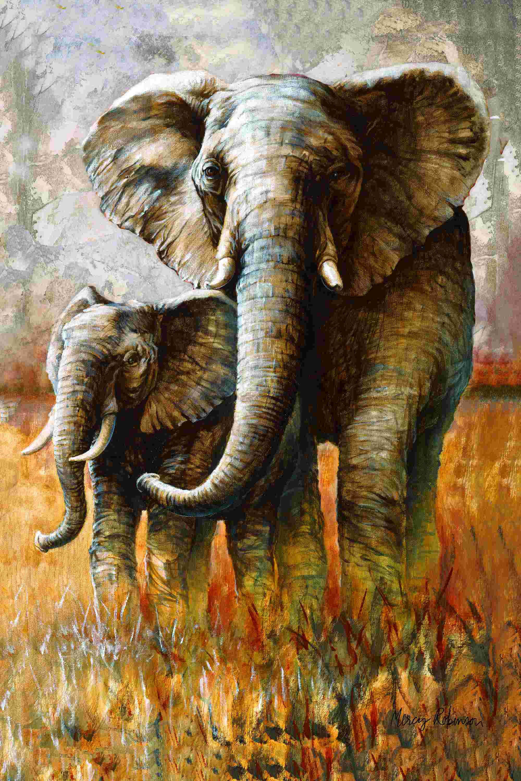 Elephant Canvas Painting Elephant Wall Art Canvas Acrylic Paint