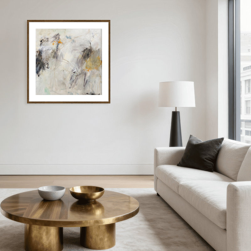Quiet Presence Print by Patricia Schwimmer, 40" H x 40" W x 1.125" D, Framed Matted Print, Brown