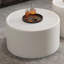 Table basse de salon en blanc pur avec plateau en verre trempé et rangement caché, 27,56 po de largeur-129986013-134292446