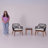 Talbott Allysen 3 Piece Wood Seating Group with Cushions and Mosaic Table