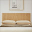 Lit double en bois pleine grandeur avec lignes courbes ondulées, sans sommier tapissier, fabrication en chêne durable-1132428487-1132428486