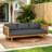 Outdoor 3-Seater Acacia Wood & Rattan Daybed Sofa with Water-Resistant Cushions, Patio Seating for Backyard & Garden-129180016