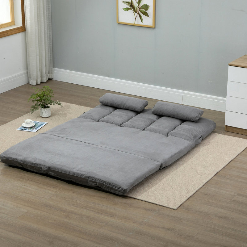 Canapé convertible, canapé-lit pliant, chaise longue d'invité, Polyester gris foncé, H 23,5 po x l 51,3 po x P 28,8 po
