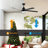 LuxeBlan 65 In. Indoor/Outdoor Black Ceiling Fan With LED Light Bulbs And Remote Control
