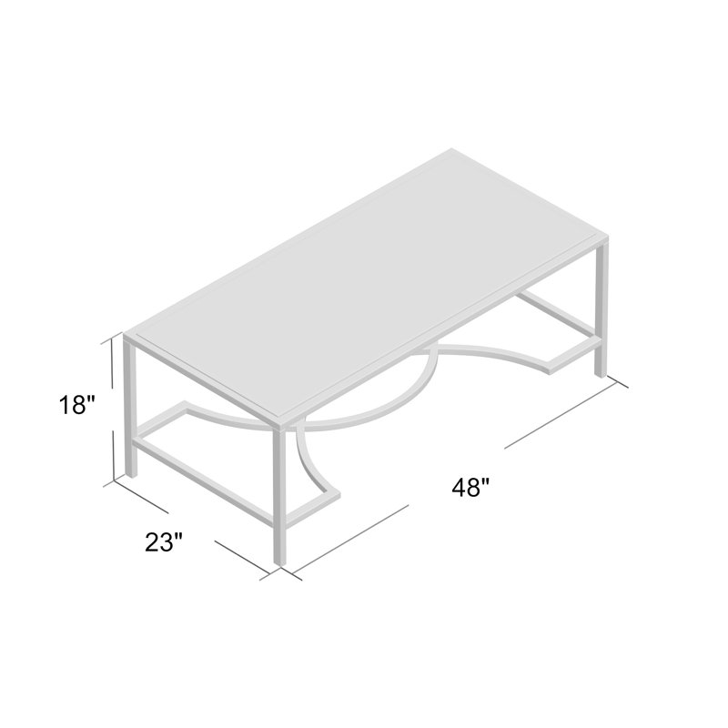 Table basse à 4 pieds Lystra, Argent