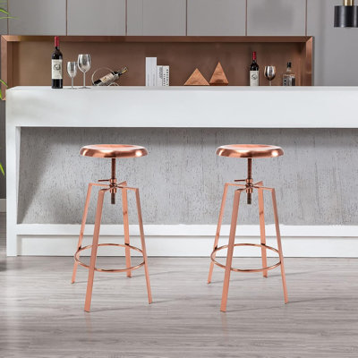 Engman Swivel Adjustable Height Counter Stool with Metal Frame