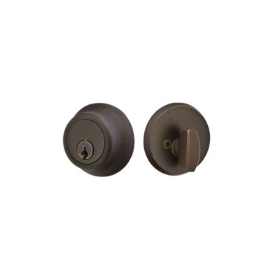 Regular Single Cylinder Deadbolt Tumbled White Bronze Finish