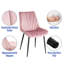 Chaise d'appoint capitonnée en velours rose-753814461