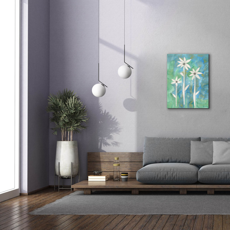  Art mural sur toile, "Dicat Daisies 1" par Alicia Ludwig, H 34 po x l 26 po x P 1,5 po