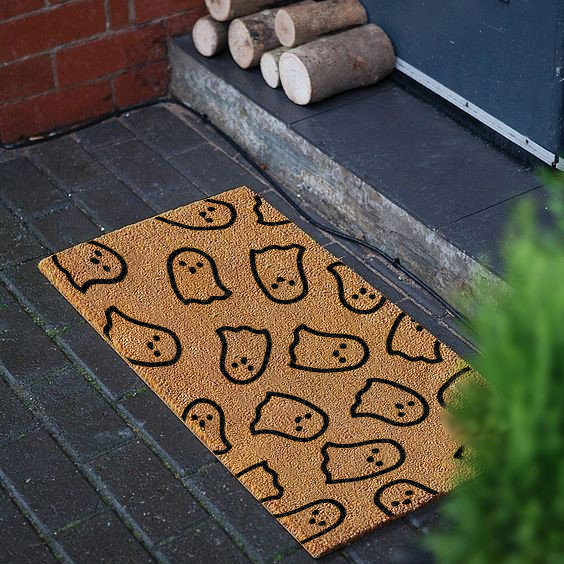 Dimitrious Non-Slip Halloween Outdoor Doormat, 18" W x 30" L, Brown/Black
