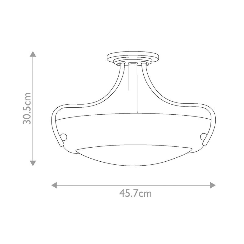 Vandeventer Glass Semi Flush Mount
