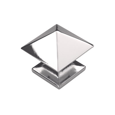 Poignée carrée Studio Collection - bouton d'armoire de 1 1/4 po x 1 1/4 po en nickel poli - Quincaillerie transitionnelle pour tiroirs et armoires