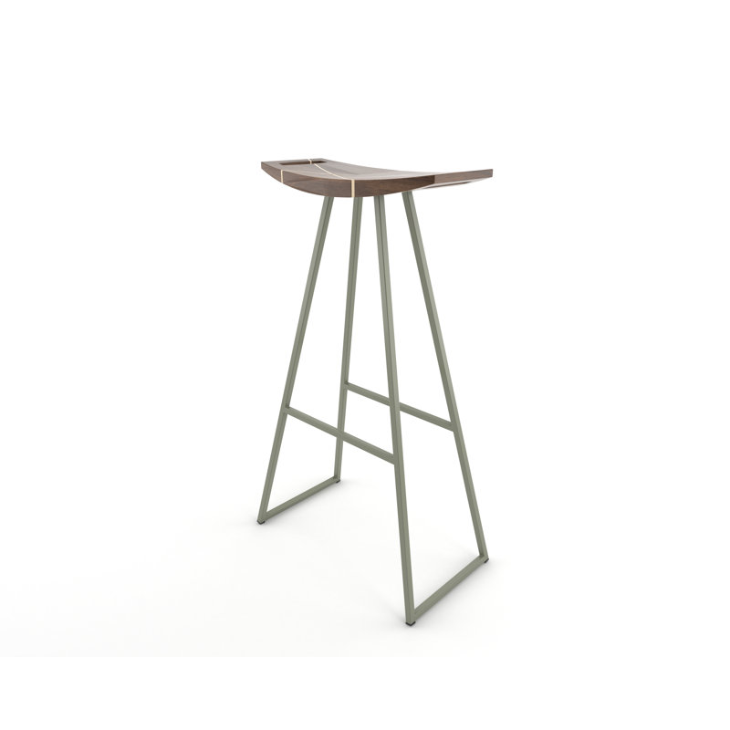 Tabouret de bar et de comptoir Robert, Noyer, Tabouret de bar (siège d'une hauteur de 30 po), Vert prairie