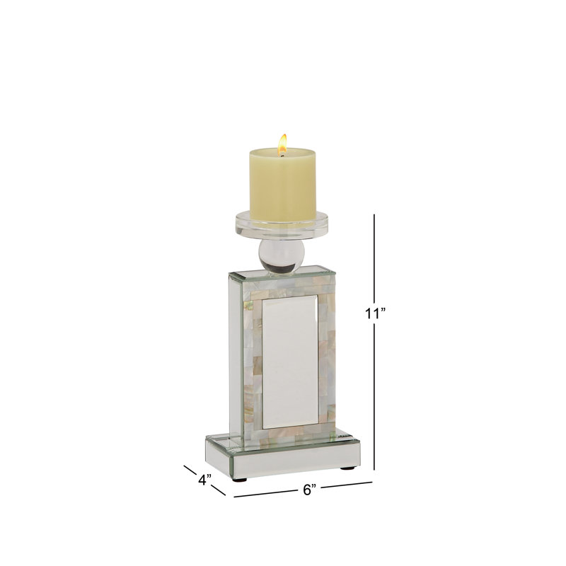 Chandelles en verre, H 11 po x l 6 po x P 4 po