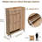 Shoe Storage Cabinet with 2 Flip Drawers, Freestanding Entryway Shoe Organizer with Adjustable Shelves, Metal Legs & Wave Pattern