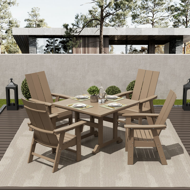 Joubert 4 - Person Patio Dining Set with Square Table, Weathered Wood