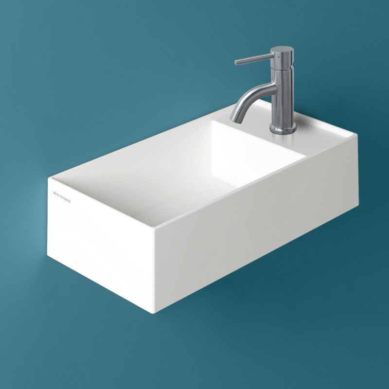 Britannia 19.5" x 10.75" Rectangular Wall Mount Basin with Right Single Hole Drill