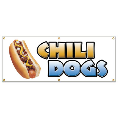 Chili Dogs Banner Sign
