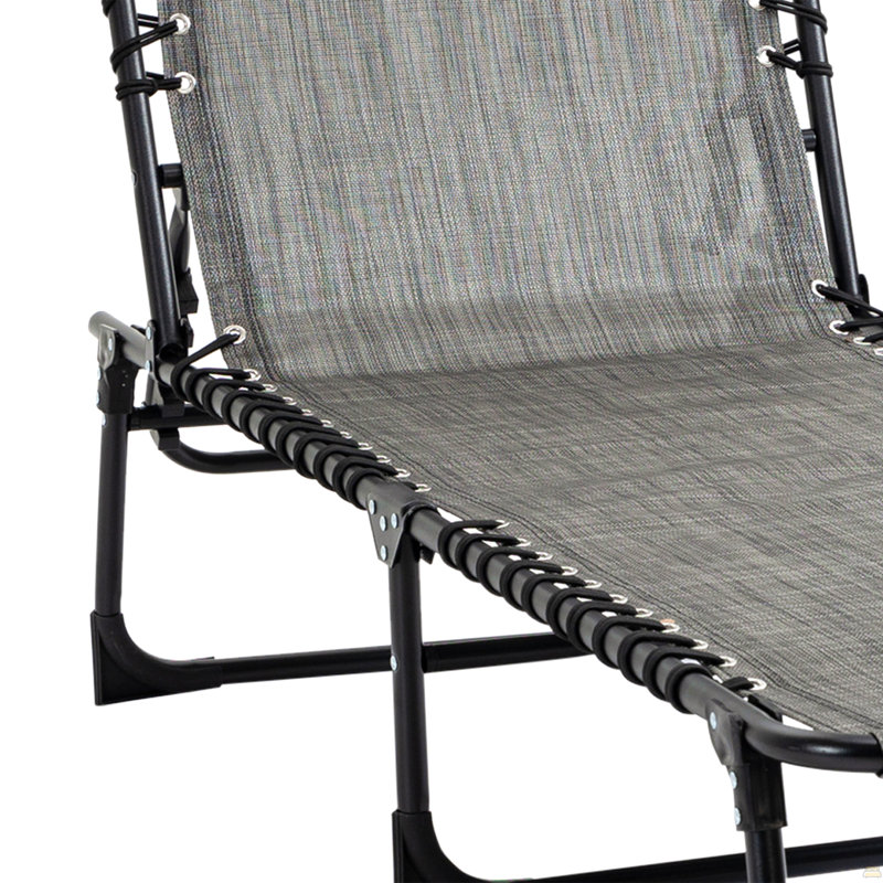 Outsunny Reclining Chaise Lounge Chair, Gray
