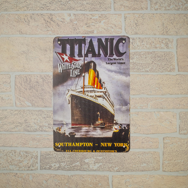 Retro Metal Titanic Wall Art Sign Vintage Movie Ad Poster Nautical Bar Pub Decor Retro Metal Titanic Wall Art Sign Vintage Movie Ad Poster Nautical Bar Pub Decor