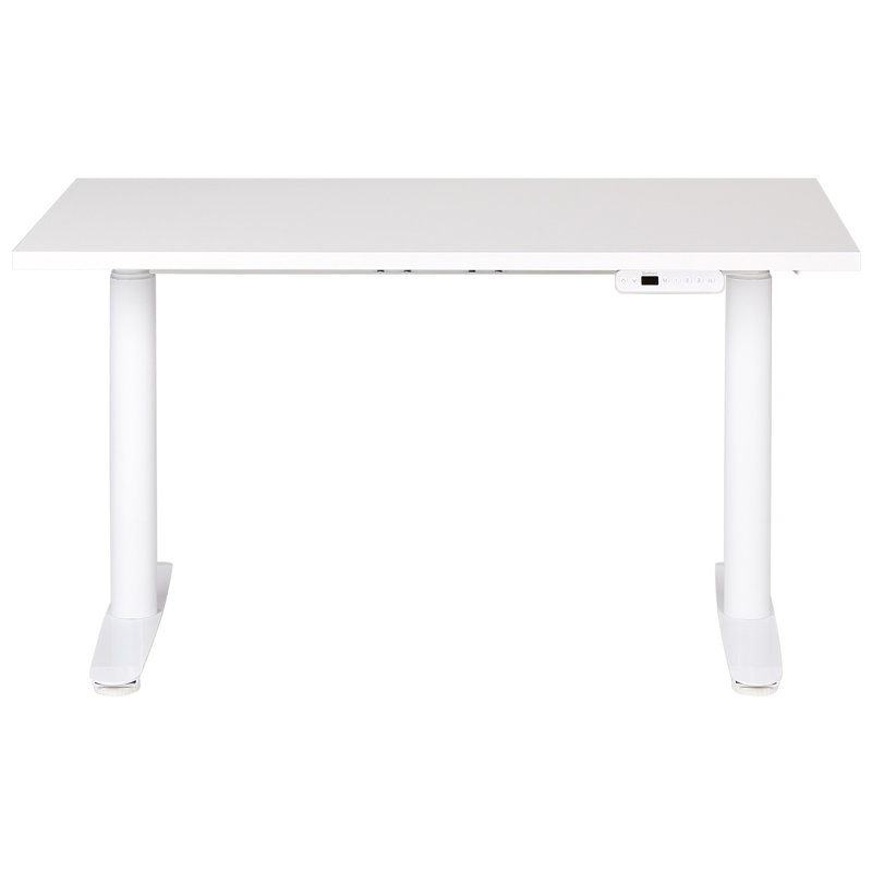 Garrey Adjustable Metal Base Standing Desk, 132cm H x 120cm W x 72cm D, White, White