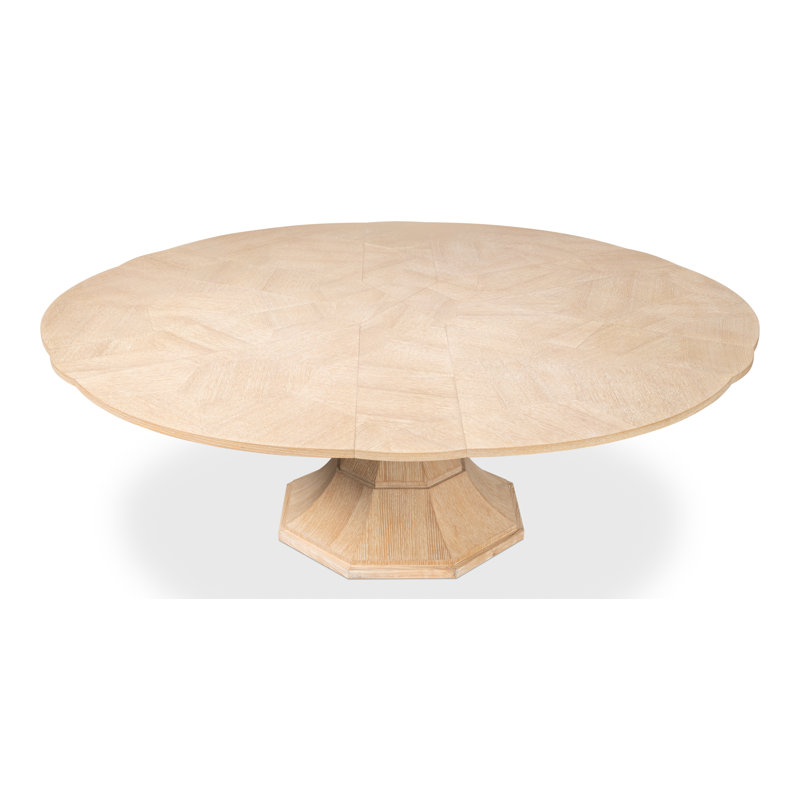 Giselle Round Dining Table, 30"H x 66"L x 66"W, Bleached Oak