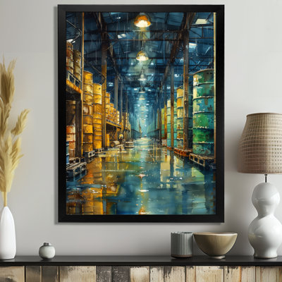 Blue Brown Storage Warehouse Expansion Warehouses Wall Art Living Room Blue Brown Storage Warehouse Expansion Warehouses Wall Art Living Room