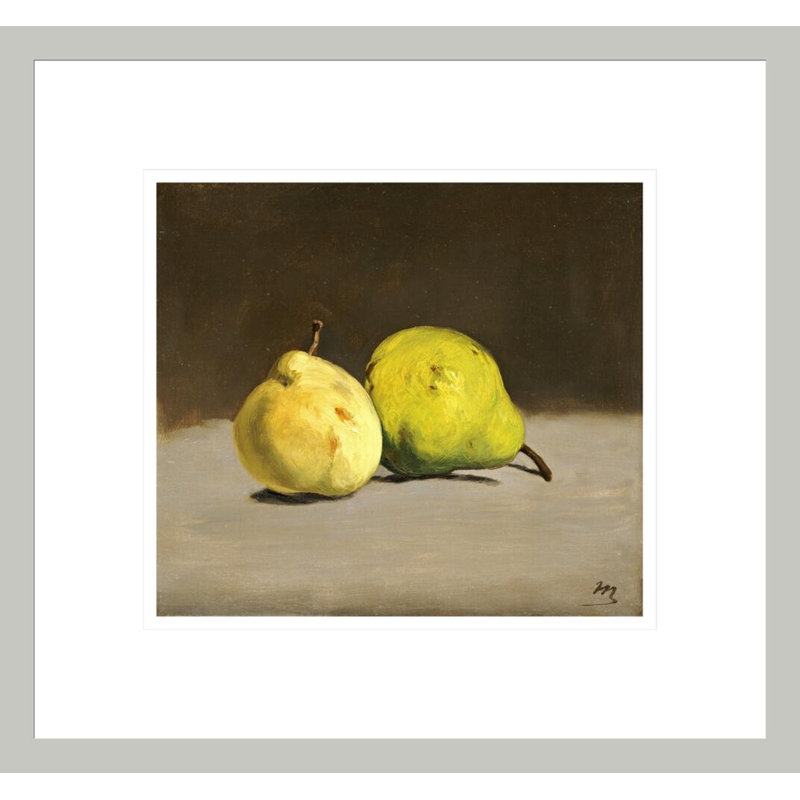 Deux poires par impression giclée encadrée, H 13,75 po x l 14,73 po