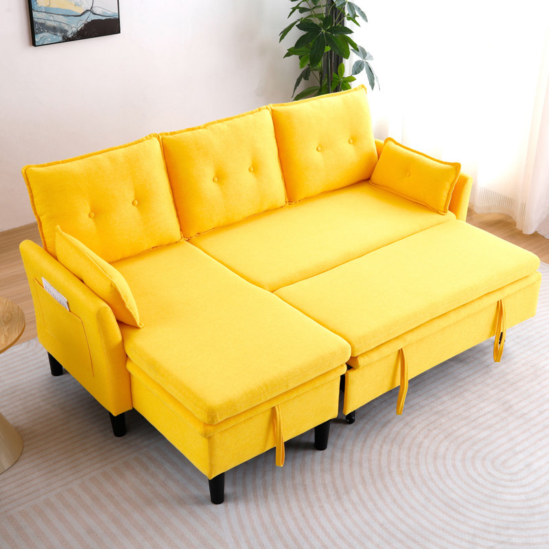 Canapé en L 78,35 po, Jaune