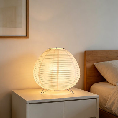 Lampe lanterne en papier de style japonais, lampe de table minimaliste pour la maison, le bureau ou la chambre d'enfant, culot E12, cadeau idéal pour les ados et leurs amis
