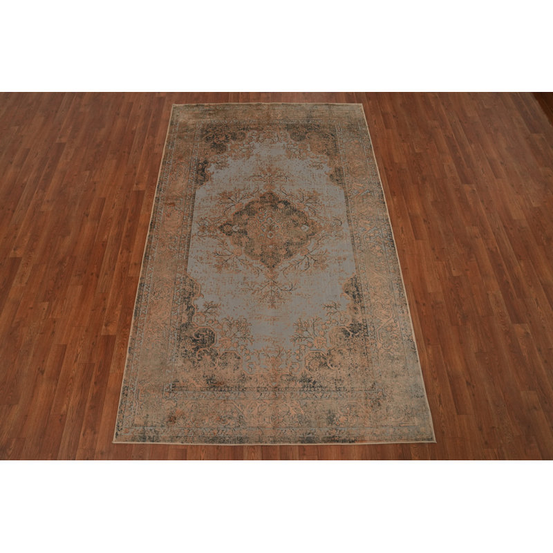 Luxueux tapis d'aspect vieilli 5 x 8 avec motifs baroques