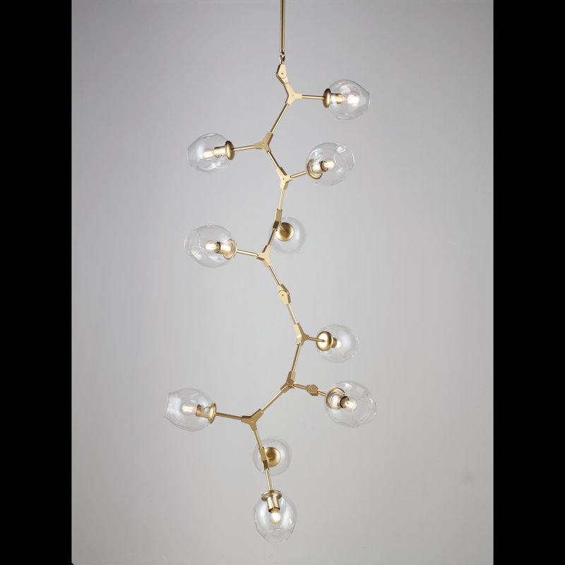 Lustre linéaire 7 lumières spoutnik modern Shumate, Or
