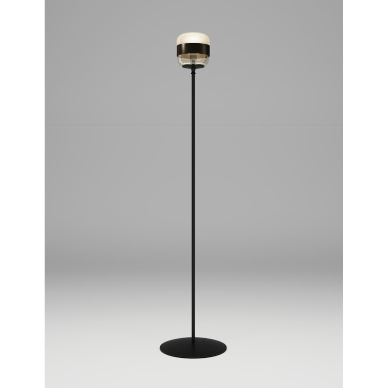 Futura Floor Lamp, Amber Brass