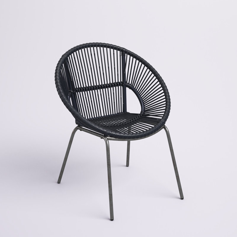 Boho Paradise Papasan Chair", Black/Chrome