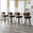 26" Swivel Upholstered Counter Stool with Walnut-Finish Bentwood Frame-114223067-114223066