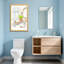 Scène de salle de bain Bath & Laundry avec plante miroir et savon