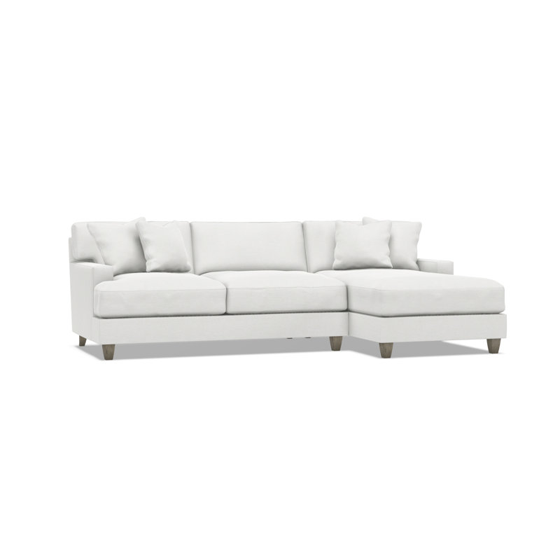 Mila Chaise Sectional, White Polyester Blend, 33.5" H x 101" W x 61" D, Right Hand Facing