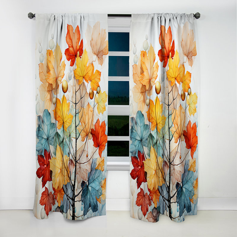 Crider - Rideau à feuilles - Rideau occultant à motif floral - 1 panneau, L 52 po x L 108 po