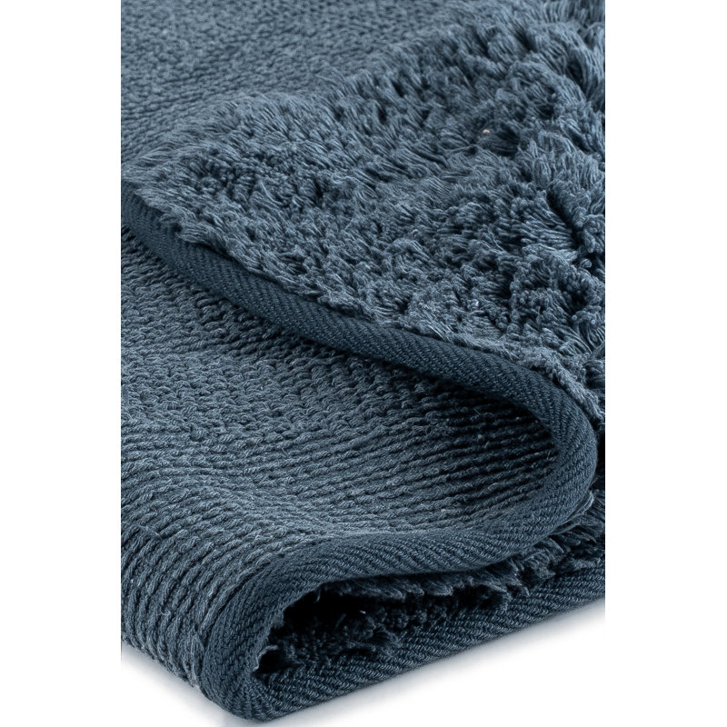 Irinela Cotton Non-Slip Bath Rug, Silver