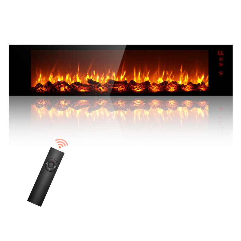 36" Electric Fireplace Insert, 5 Flame Forms, Wall Mounted Fireplace Without Heat Modes & Temperature Control