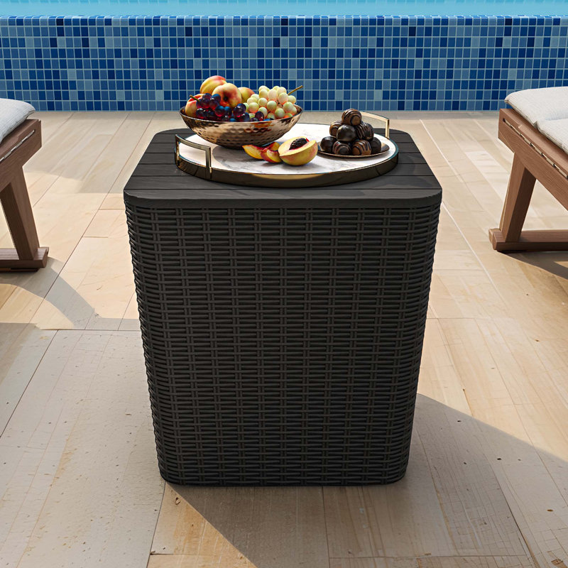 Freeport Park® Croce 22'' W 31 Gallons Water Resistant Resin Lockable Deck Box, Black