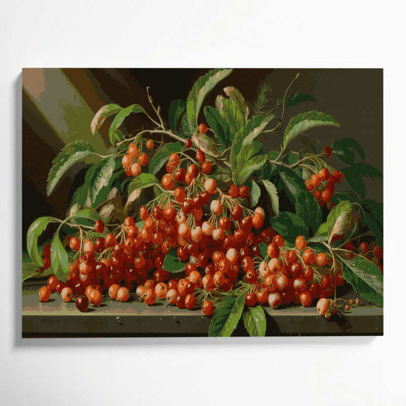 «Fruit Mayhaw», art mural sur toile brune, H 20 po x l 30 po