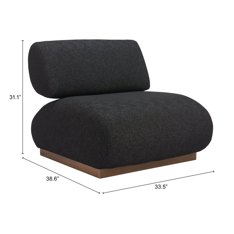 Barsa Black Bouclé Upholstered Accent Chair with Plywood Frame