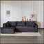 Canapé modulaire à compression avec méridienne confortable, canapé en L désossé pour le salon et la chambre à coucher, conception modulaire minimaliste, assise profonde, velours côtelé noir-1515358475