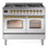 ILVE UPD406NMP Nostalgie II 40 inch Dual Fuel Range with 6 Total Black Brass Burners (Limited Edition)